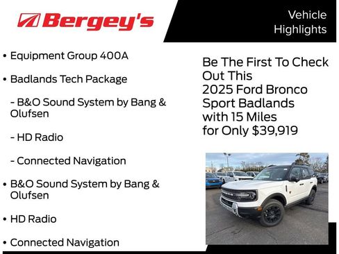 New 2025 Ford Bronco Sport Badlands w/ Badlands Tech Package image 5