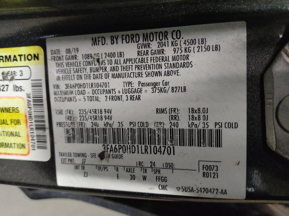 Used 2020 Ford Fusion SE w/ Equipment Group 151A FWD image 33