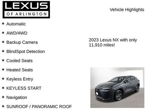 Certified 2023 Lexus NX 350 AWD w/ Premium Package image 7