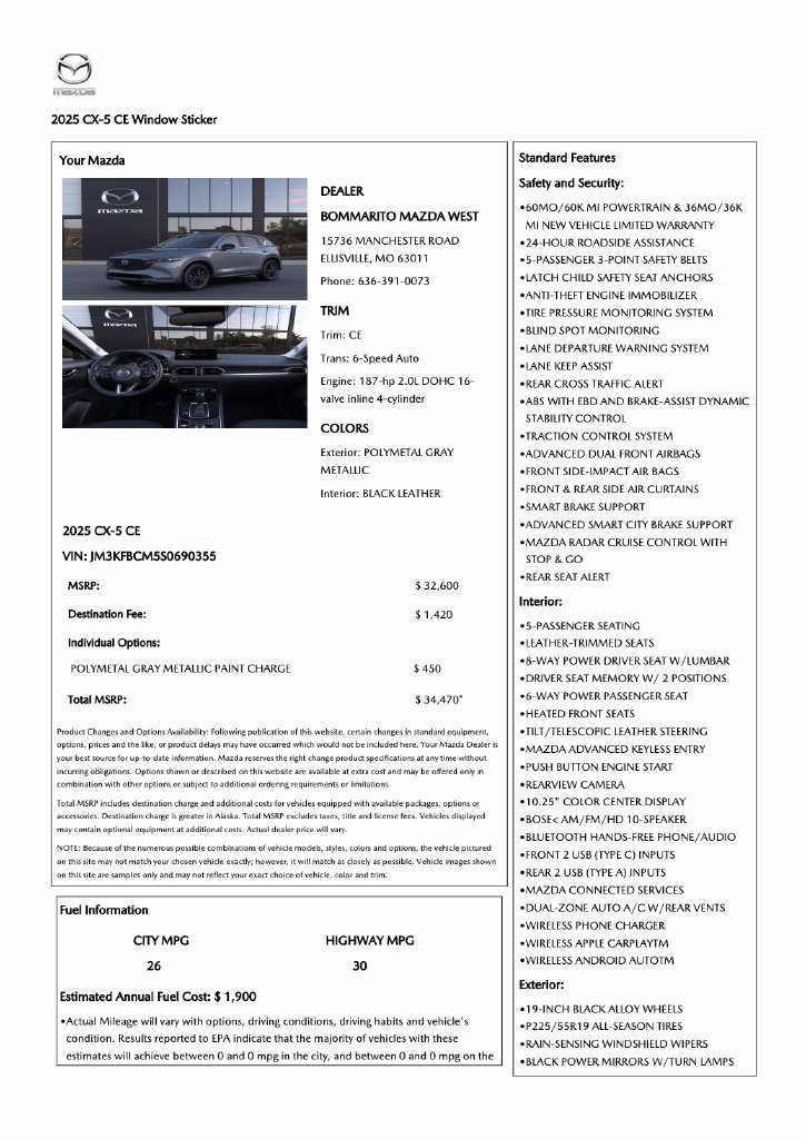 Used 2025 MAZDA CX-5 Carbon Edition AWD/4WD image 10