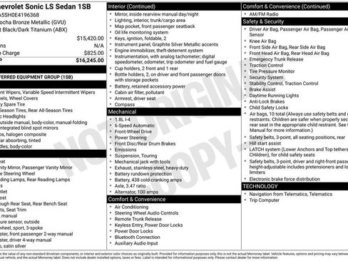 Used 2014 Chevrolet Sonic LS FWD image 9