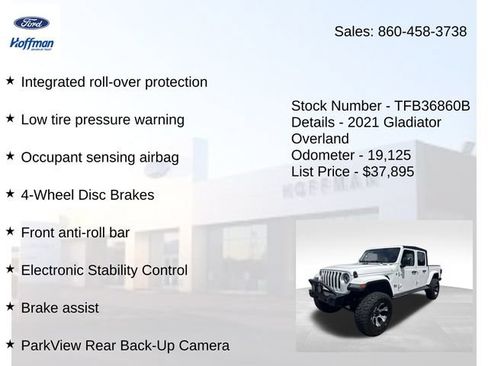 Used 2021 Jeep Gladiator Overland w/ LED Lighting Group AWD/4WD image 7