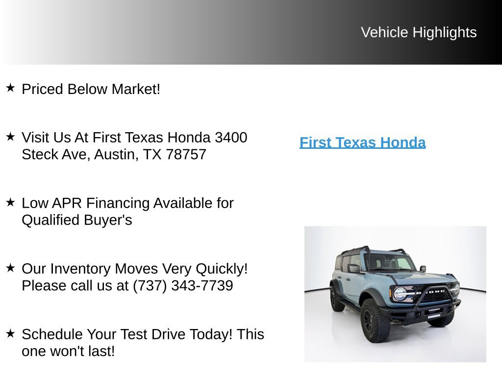 Used 2023 Ford Bronco Wildtrak AWD/4WD image 10