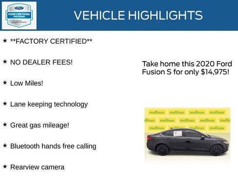 Used 2020 Ford Fusion S FWD image 12