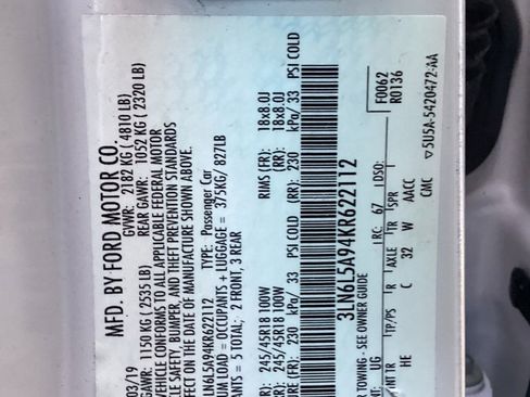 Used 2019 Lincoln MKZ Premiere image 62