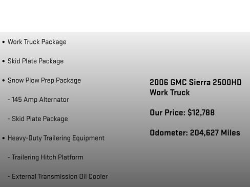 Used 2006 GMC Sierra 2500 W/T w/ Snow Plow Prep Package AWD/4WD image 6