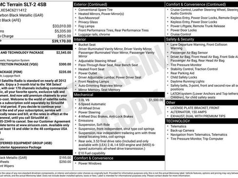 Used 2012 GMC Terrain SLT w/ Chrome and Technology Package AWD/4WD image 32
