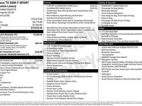 New 2026 Lexus TX 500h AWD w/ Technology Package image 1