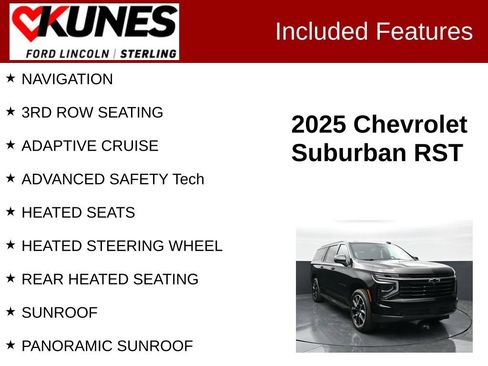 Used 2025 Chevrolet Suburban RST w/ Comfort Package AWD/4WD image 2