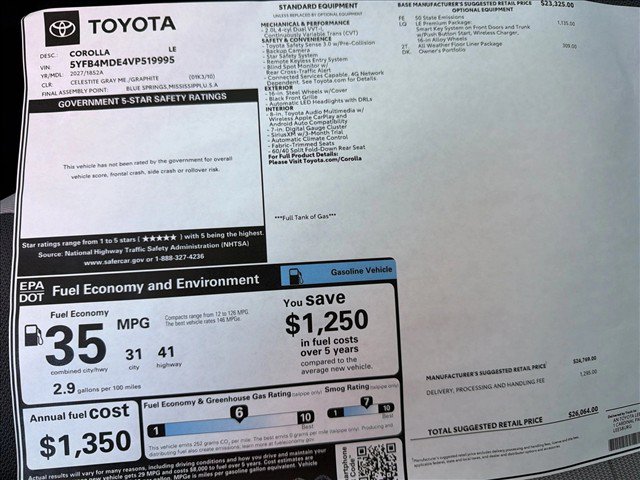 New 2027 Toyota Corolla LE w/ LE Premium Package FWD image 23