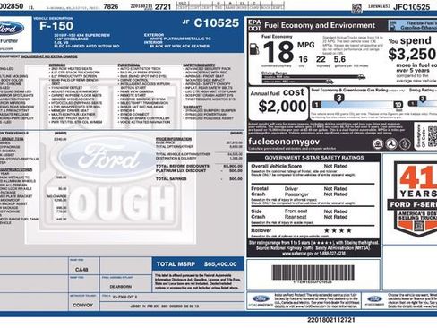 Used 2018 Ford F150 Platinum w/ Equipment Group 701A Luxury image 20