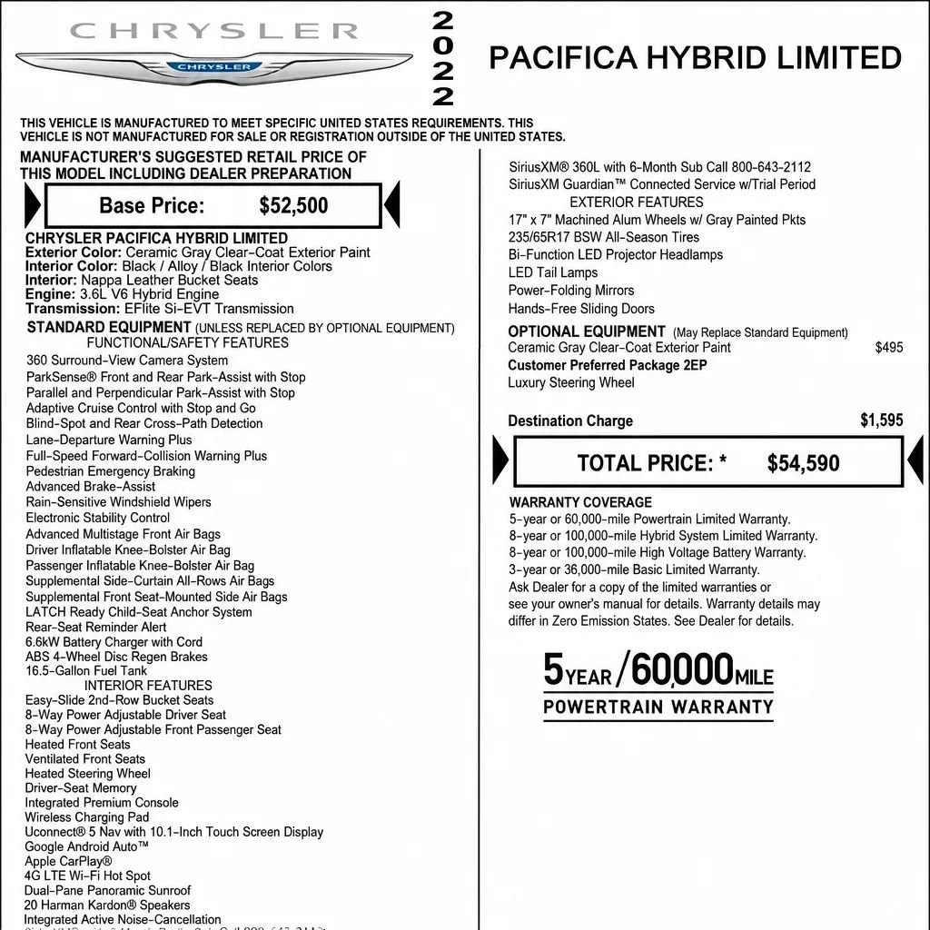 Used 2022 Chrysler Pacifica Limited FWD image 2