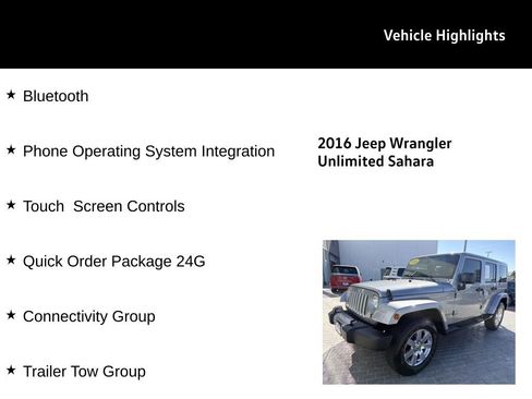 Used 2016 Jeep Wrangler Unlimited Sahara w/ Connectivity Group AWD/4WD image 24