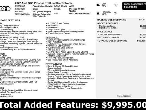 Used 2022 Audi SQ5 Prestige w/ Prestige Package image 3