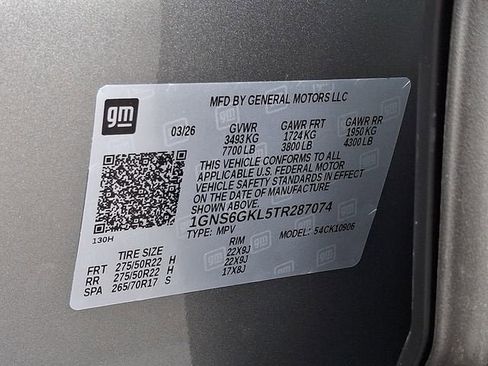 New 2026 Chevrolet Suburban High Country w/ Sun And Tow Package AWD/4WD image 13