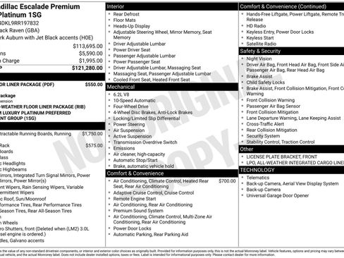 Certified 2024 Cadillac Escalade Premium Luxury Platinum w/ LPO, Floor Liner Package AWD/4WD image 47