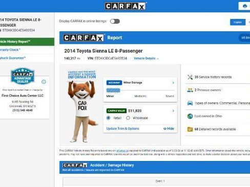 Used 2014 Toyota Sienna LE image 2
