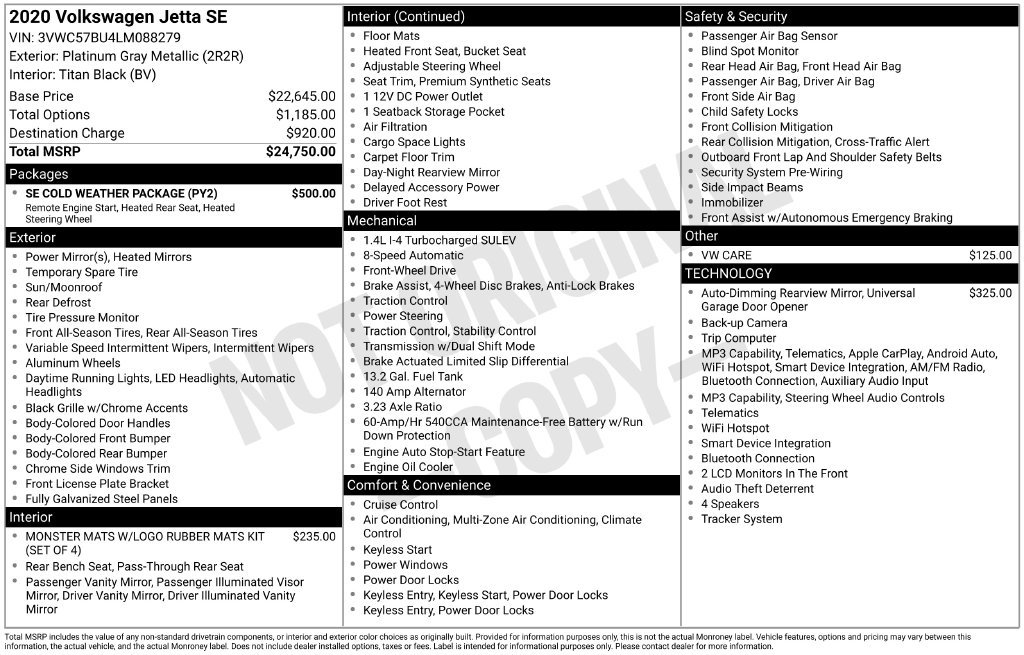 Used 2020 Volkswagen Jetta SE w/ SE Cold Weather Package FWD image 32