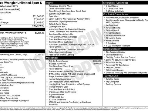 Used 2019 Jeep Wrangler Unlimited Sport S AWD/4WD image 3