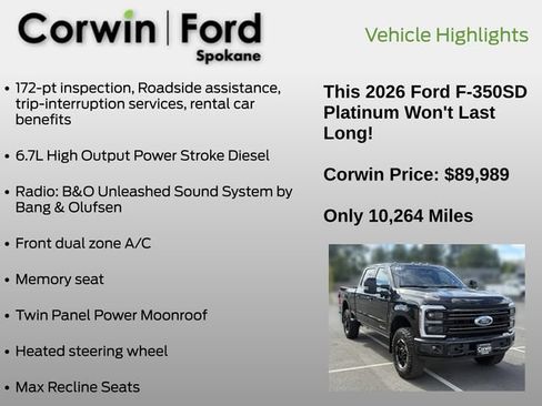 Certified 2026 Ford F350 Platinum w/ Tremor Off-Road Package AWD/4WD image 13