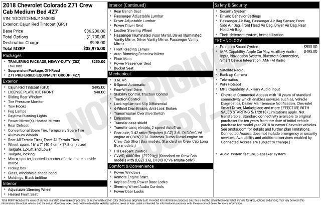 Certified 2018 Chevrolet Colorado Z71 AWD/4WD image 6