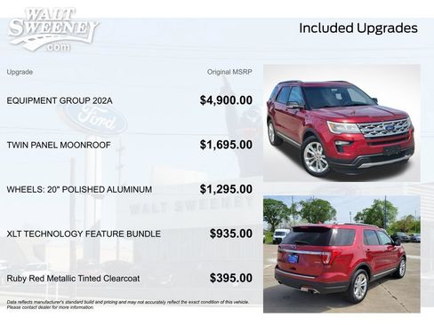 Certified 2018 Ford Explorer XLT w/ Equipment Group 202A AWD/4WD image 12