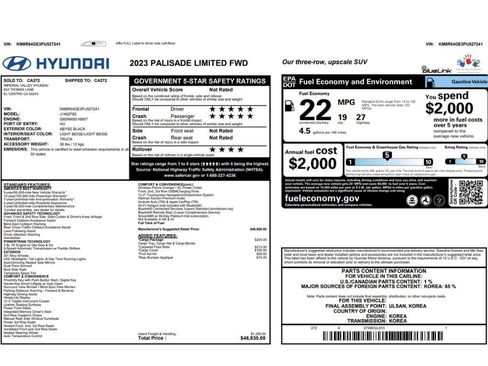 Used 2023 Hyundai Palisade Limited w/ Cargo Package FWD image 2
