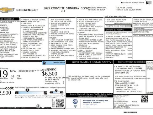Used 2023 Chevrolet Corvette Stingray Preferred Conv w/ Battery Protection Package image 44