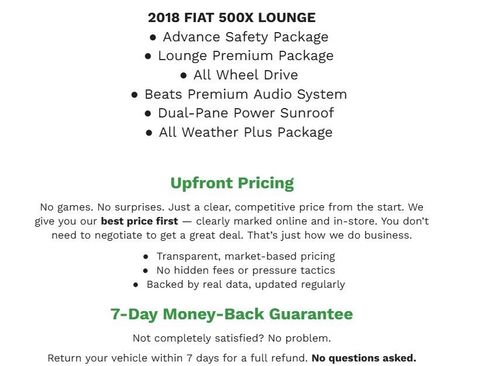 Used 2018 FIAT 500X Lounge w/ Lounge Premium Package (AWD) image 3