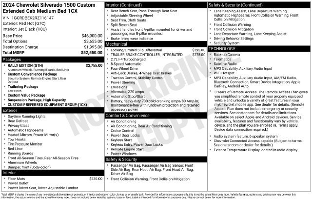 Certified 2024 Chevrolet Silverado 1500 Custom w/ Rally Edition AWD/4WD image 15