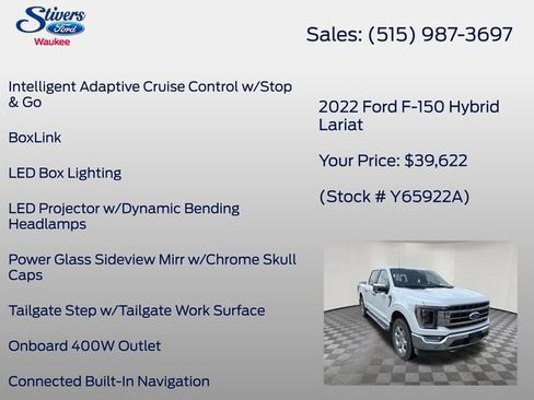 Used 2022 Ford F150 Lariat w/ Equipment Group 502A High AWD/4WD image 28