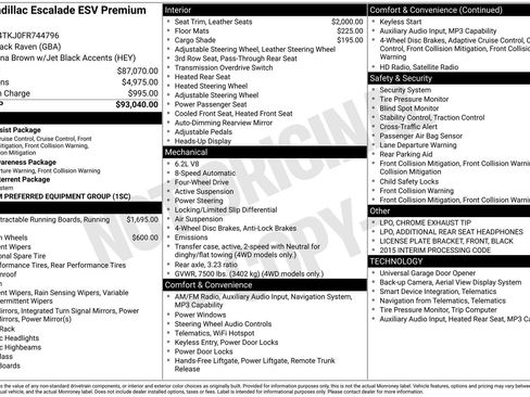 Used 2015 Cadillac Escalade ESV Premium AWD/4WD image 3