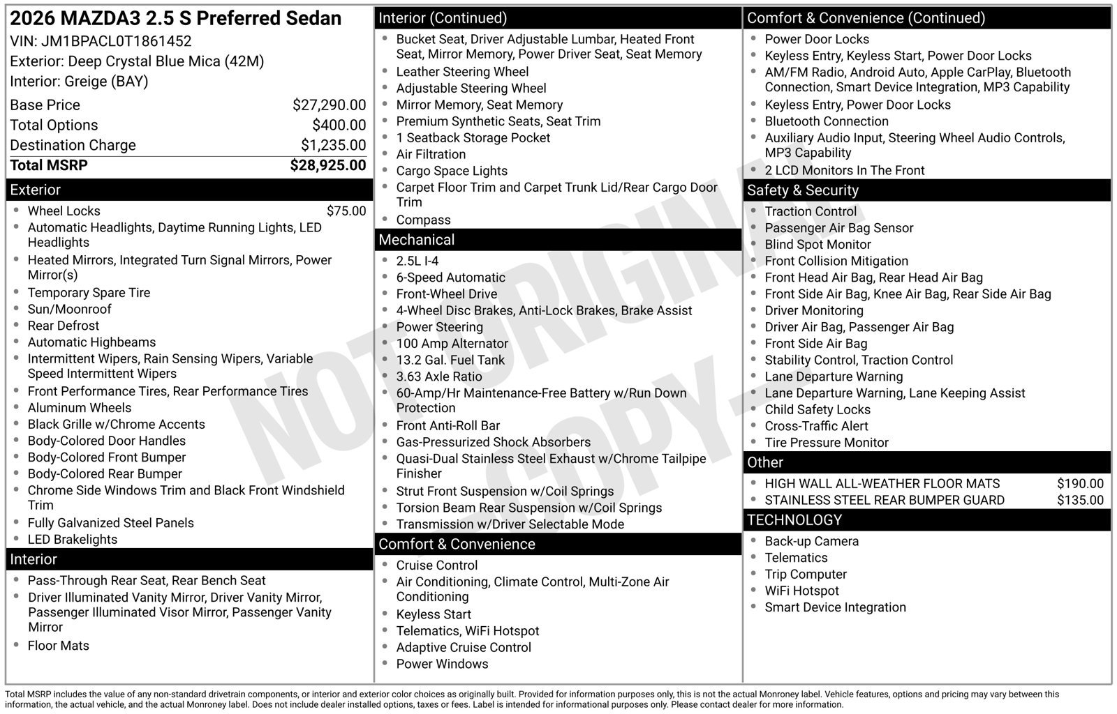 Used 2026 MAZDA MAZDA3 2.5 S Sedan w/ Preferred Pkg FWD image 2