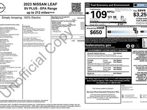 Used 2023 Nissan Leaf SV Plus FWD image 2