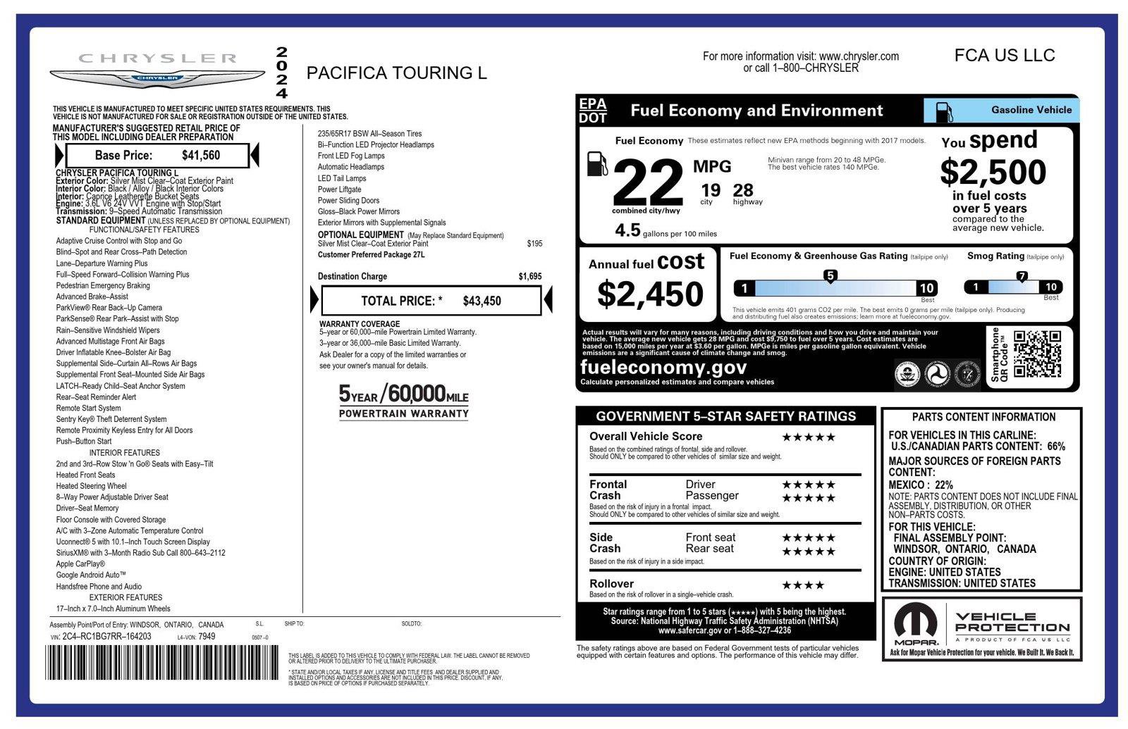 Used 2024 Chrysler Pacifica Touring-L FWD image 33