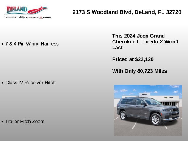 Used 2024 Jeep Grand Cherokee L Laredo w/ Trailer Tow Package RWD image 29