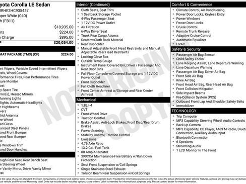 Used 2017 Toyota Corolla LE w/ Carpet Mat Package (TMS) FWD image 25