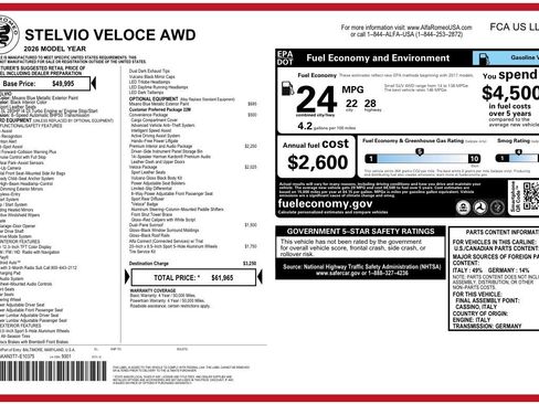 New 2026 Alfa Romeo Stelvio Sprint AWD/4WD image 26