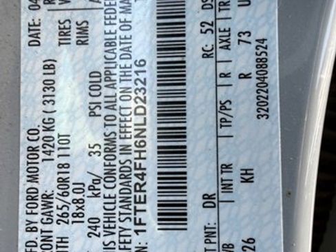 Certified 2022 Ford Ranger Lariat w/ Equipment Group 501A High image 7