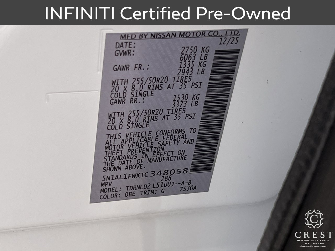 Certified 2026 INFINITI QX60 Sport w/ Dark Cargo Package AWD/4WD image 34