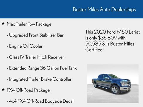 Used 2020 Ford F150 Lariat w/ Equipment Group 502A Luxury AWD/4WD image 7