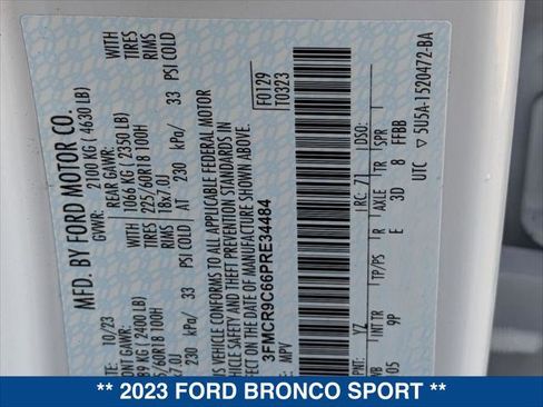 Certified 2023 Ford Bronco Sport Outer Banks image 24