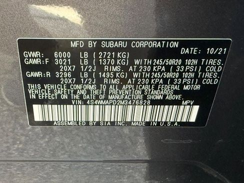 Used 2021 Subaru Ascent Limited w/ Technology Package AWD/4WD image 24