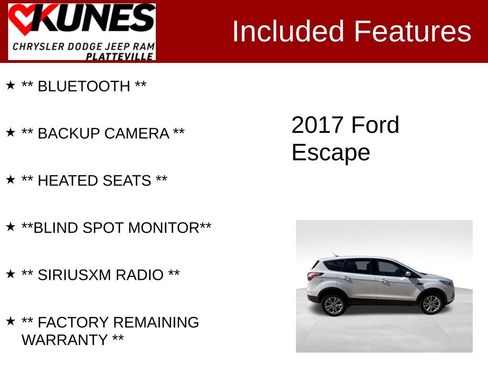 Used 2017 Ford Escape SE w/ SE Cold Weather Package image 2