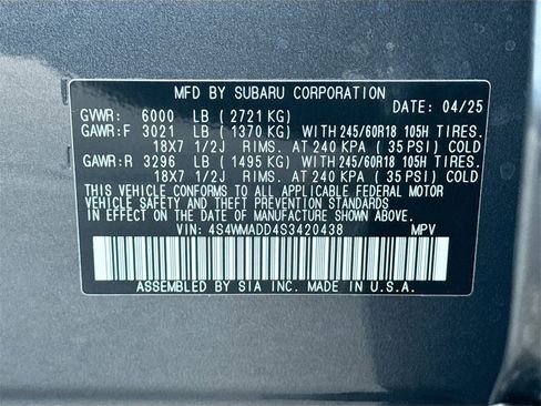 Certified 2025 Subaru Ascent Premium image 29