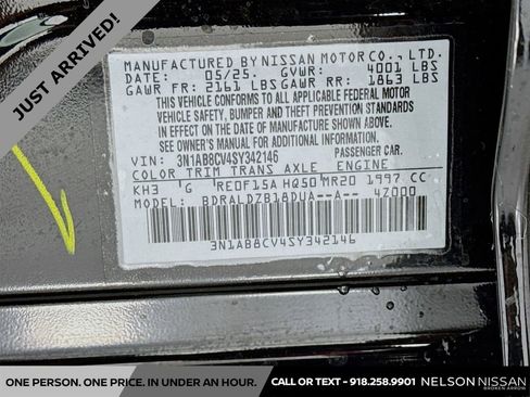 Certified 2025 Nissan Sentra SV w/ Trunk Package image 27