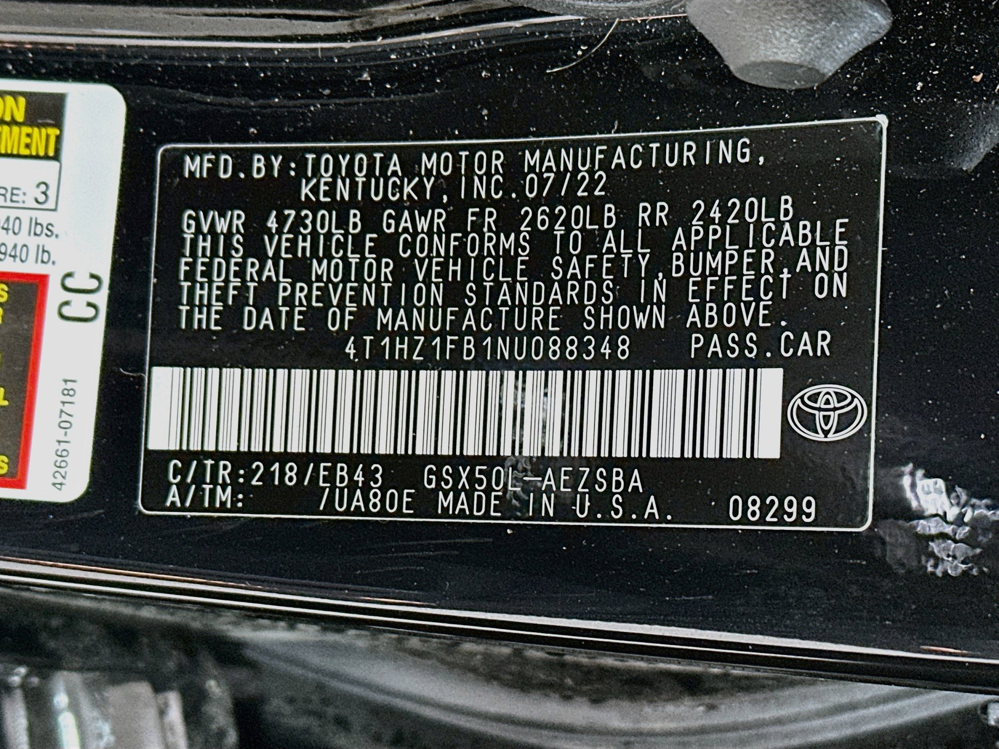 Used 2022 Toyota Avalon Touring w/ Advanced Safety Package FWD image 33
