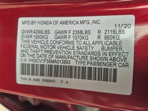 Certified 2021 Honda Accord EX-L image 26