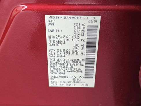 Used 2019 Nissan Murano Platinum w/ Cargo Package image 15