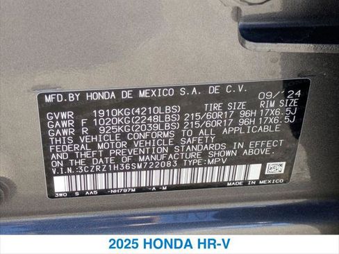 Certified 2025 Honda HR-V LX image 26